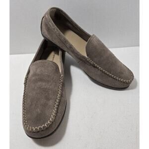 Frye & Co Driving Loafers Shoes Men's 10 Venetian Taupe Suede Comfort Slip Ons